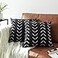Nestinco Set of 2 Boho Pillow Covers 22 x 22 inches Black Square Pillow Covers with White Arrows Print Polyester Blend Decorative Throw Pillow Covers Sofa Cushion Cases