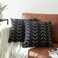 Nestinco Set of 2 Boho Pillow Covers 22 x 22 inches Black Square Pillow Covers with White Arrows Print Polyester Blend Decorative Throw Pillow Covers Sofa Cushion Cases