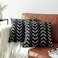 Nestinco Set of 2 Boho Pillow Covers 22 x 22 inches Black Square Pillow Covers with White Arrows Print Polyester Blend Decorative Throw Pillow Covers Sofa Cushion Cases