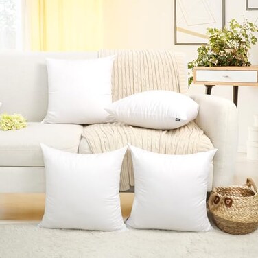 Coddsmz 4 Pack Decorative 100 Cotton Pillow Covers Square Cushion Cover Solid DIY Throw Pillowcase for Home Sofa Bedroom ChristmasPure White18 x 18ONLY Covers NOT Insert