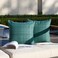 K KEVIN Kevin Textile Pack of 2 Decorative Outdoor Waterproof Throw Pillow Covers Stripe Square Pillowcases Modern Cushion Cases for Patio Couch Bench 20 x 20 Inch Teal