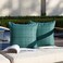 K KEVIN Kevin Textile Pack of 2 Decorative Outdoor Waterproof Throw Pillow Covers Stripe Square Pillowcases Modern Cushion Cases for Patio Couch Bench 20 x 20 Inch Teal