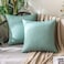 MIULEE Pack of 2 Decorative Outdoor Solid Waterproof Throw Pillow Covers Spring Faux Linen Garden Farmhouse Cushion Cases for Summer Patio Tent Balcony Couch Sofa 18x18 Inch Teal