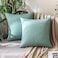 MIULEE Pack of 2 Decorative Outdoor Solid Waterproof Throw Pillow Covers Spring Faux Linen Garden Farmhouse Cushion Cases for Summer Patio Tent Balcony Couch Sofa 18x18 Inch Teal