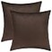 Mixhug Decorative Throw Pillow Covers Velvet Cushion Covers Solid Throw Pillow Cases for Couch and Bed Coffee Brown 24 x 24 Inches Set of 2