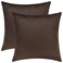 Mixhug Decorative Throw Pillow Covers Velvet Cushion Covers Solid Throw Pillow Cases for Couch and Bed Coffee Brown 24 x 24 Inches Set of 2