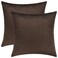 Mixhug Decorative Throw Pillow Covers Velvet Cushion Covers Solid Throw Pillow Cases for Couch and Bed Coffee Brown 24 x 24 Inches Set of 2