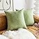 Demetex Summer Pillow Covers 18x18 Faux Linen Green Throw Pillows for Couch Decorative Pillow Covers for Sofa Chair Party Decor 18 x 18 inch Set of 2 Sage Green