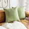 Demetex Summer Pillow Covers 18x18 Faux Linen Green Throw Pillows for Couch Decorative Pillow Covers for Sofa Chair Party Decor 18 x 18 inch Set of 2 Sage Green