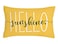 4TH Emotion Hello Sunshine Pillow Cover Farmhouse Yellow Lumbar Pillow Cover Spring Summer Decorations Cushion Case for Sofa Couch Polyester Linen 12x20 Inches