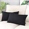 Booque Valley Rectangular Throw Pillow Covers Pack of 2 Super Soft Elegant Modern Knit Lumber Black Cushion Covers Oblong Pillowcases for Sofa Bed Car Chair 12 x 20 inch Black