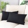 Booque Valley Rectangular Throw Pillow Covers Pack of 2 Super Soft Elegant Modern Knit Lumber Black Cushion Covers Oblong Pillowcases for Sofa Bed Car Chair 12 x 20 inch Black