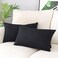 Booque Valley Rectangular Throw Pillow Covers Pack of 2 Super Soft Elegant Modern Knit Lumber Black Cushion Covers Oblong Pillowcases for Sofa Bed Car Chair 12 x 20 inch Black
