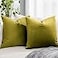 QUAFOO Olive Couch Velvet Throw Pillow Covers 24x24 inch Set of 2 with Zipper Decorative Luxury Soft Solid Rectangle Cushion Covers Case for Sofa Bed Living Room Car