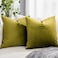 QUAFOO Olive Couch Velvet Throw Pillow Covers 24x24 inch Set of 2 with Zipper Decorative Luxury Soft Solid Rectangle Cushion Covers Case for Sofa Bed Living Room Car