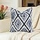 Slow Cow Embroidery Cushion Cover Decorative Invisible Zipper Throw Pillow Cover for Living Room 20 x 20 Inch Navy Blue
