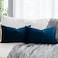 QUAFOO Navy Blue Decorative Lumbar Velvet Throw Pillow Covers 16x24 inch Set of 2 with Zipper Luxury Soft Solid Rectangle Cushion Covers Case for Sofa Couch Bed Living Room