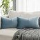 QUAFOO Light Blue Decorative Lumbar Velvet Throw Pillow Covers 16x24 inch Set of 2 with Zipper Luxury Soft Solid Rectangle Cushion Covers Case for Sofa Couch Bed Living Room