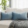 QUAFOO Light Blue Decorative Lumbar Velvet Throw Pillow Covers 16x24 inch Set of 2 with Zipper Luxury Soft Solid Rectangle Cushion Covers Case for Sofa Couch Bed Living Room