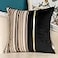 Yangest Black Striped Patchwork Throw Pillow Cover Gold Leather Cushion Cover Zippered Pillowcase for Sofa Couch Bedroom Living Room Home Decoration20x20 Inch