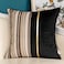 Yangest Black Striped Patchwork Throw Pillow Cover Gold Leather Cushion Cover Zippered Pillowcase for Sofa Couch Bedroom Living Room Home Decoration20x20 Inch