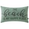 TRENDIN Beach Themed Throw Pillow Covers 20x12 inch The Beach is My Happy Place Lumbar Pillowcase Retro Nautical Decorations Linen Cushion Cover for Sofa Couch PL663TR