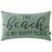 TRENDIN Beach Themed Throw Pillow Covers 20x12 inch The Beach is My Happy Place Lumbar Pillowcase Retro Nautical Decorations Linen Cushion Cover for Sofa Couch PL663TR
