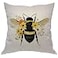 Moslion Bee Pillowcases 18x18 Inch Animal Insect Bug Bee with Wings Yellow Flower Throw Pillow Cover Case Cotton Linen Decorative Cushion for Couch Bed