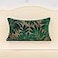 Alerfa 12 x 20 Inch Green Teal Rectangle Maple Leaf Pillow Embroidery Cut Velvet Cushion Case Luxury Modern Lumbar Throw Pillow Cover Decorative Pillow for Couch Sofa Living Room Bedroom Car