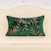 Alerfa 12 x 20 Inch Green Teal Rectangle Maple Leaf Pillow Embroidery Cut Velvet Cushion Case Luxury Modern Lumbar Throw Pillow Cover Decorative Pillow for Couch Sofa Living Room Bedroom Car