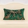 Alerfa 12 x 20 Inch Green Teal Rectangle Maple Leaf Pillow Embroidery Cut Velvet Cushion Case Luxury Modern Lumbar Throw Pillow Cover Decorative Pillow for Couch Sofa Living Room Bedroom Car