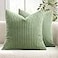 MIULEE Decorative Corduroy Pillow Covers Soft Solid Pack of 2 Cushion Cases Boho Square Throw Pillow Covers Sage Green Pillowcases for Couch Chair Sofa Bed Living Room Home Decor 18 x 18 Inch