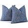 decorUhome Chenille Decorative Throw Pillow Covers 18x18 Set of 2 Farmhouse Textured Square Neutral Solid Accent Pillow Covers for Couch Sofa Bed Living Room Home Decor Navy Blue