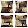 LHAIFA Decorative Throw Pillow Covers 18x18 Set of 4 Brown and Teal Blue Geometric Pillow Cover Modern Abstract Decorative Pillows for Living Room Bedroom Sofa Couch Outdoor Pillow Covers
