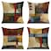 LHAIFA Decorative Throw Pillow Covers 18x18 Set of 4 Brown and Teal Blue Geometric Pillow Cover Modern Abstract Decorative Pillows for Living Room Bedroom Sofa Couch Outdoor Pillow Covers