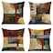 LHAIFA Decorative Throw Pillow Covers 18x18 Set of 4 Brown and Teal Blue Geometric Pillow Cover Modern Abstract Decorative Pillows for Living Room Bedroom Sofa Couch Outdoor Pillow Covers