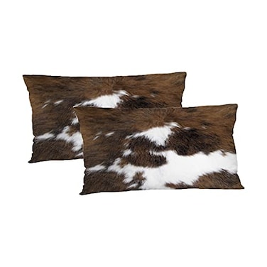 TOMWISH Pack of 2 Hidden Zippered Pillowcase Cowhide Accent Printing 12X20Inch Soft Decorative Cushion Cover for Sofa Bedroom Decorative Throw Custom Cotton Pillow Case Cushion Cover
