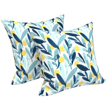 LVTXIII 2 Pack Outdoor Pillow Covers ONLY 18x18 Inch WaterRepellent Square Decorative Cushion Covers for Patio Furniture Garden Sofa Leaves Multi