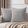 K KEVIN Kevin Textile Set of 2 Decorative Pillows Covers for Couch Striped Boho Velvet Sofa Pillow Covers 40x40cm 16 x 16 Inch Light Grey