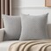 K KEVIN Kevin Textile Set of 2 Decorative Pillows Covers for Couch Striped Boho Velvet Sofa Pillow Covers 40x40cm 16 x 16 Inch Light Grey