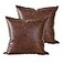 PANOD Set of 2 Faux Leather Throw Pillow Covers 20 x 20 Dark BrownModern Luxury Boho Decorative Pillow Covers Cushion Cases for Farmhouse Sofa Couch Livingroom Bed