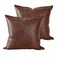 PANOD Set of 2 Faux Leather Throw Pillow Covers 20 x 20 Dark BrownModern Luxury Boho Decorative Pillow Covers Cushion Cases for Farmhouse Sofa Couch Livingroom Bed
