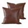 PANOD Set of 2 Faux Leather Throw Pillow Covers 20 x 20 Dark BrownModern Luxury Boho Decorative Pillow Covers Cushion Cases for Farmhouse Sofa Couch Livingroom Bed