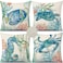 GTEXT Set of 4 Ocean Beach Outdoor Throw Pillow Covers 18x18 inch Sea Coastal Theme Decor Cushion Square Pillowcase Beach Pillows for Patio Couch Sofa Turtle Crab Seahorse Fish Waterproof