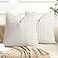 YCOLL Farmhouse Pillow Covers 20x20 Modern Accent Square Throw Pillow Covers Set of 2 Gray and Beige Striped Patchwork Linen Decorative Pillows Cushion Covers for Couch Chair Bedroom Home Decor