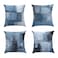 ROCK CLOUD Set of 4 Blue and Grey Art Modern Decorative Gray Throw Pillows Covers Cushion Cover for Bedroom Sofa Living Room 18X18 Inches Home Decorative