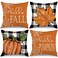 GEEORY Fall Pillow Covers 18x18 Set of 4 Buffalo Check Pumpkin Home Decor