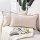 MADIZZ Set of 2 Rustic Farmhouse Chenille Throw Pillow Covers 12x20 Inch Beige Soft Decorative Cushion Cover for Sofa Bedroom Neutral Couch Throw Pillows for Bed Pillowcases Home Decor