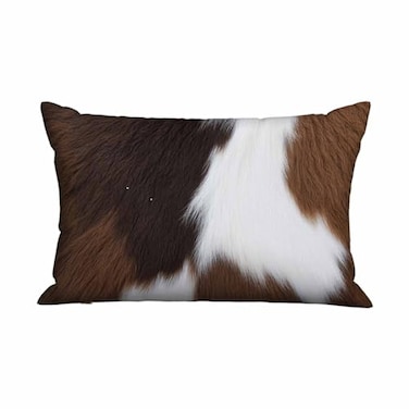 Mugod Rectangle Pillow Cover Real Cowhide Fabric PrintingPillow Case for Bed Couch Office Decor 20x30 Inches