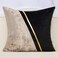 Alerfa 20 x 20 Inch Black Beige Gold Leather Patchwork Velvet Polyester Cushion Case Luxury Modern Square Throw Pillow Cover Decorative Pillow for Couch Sofa Living Room Bedroom Car 50 x 50cm